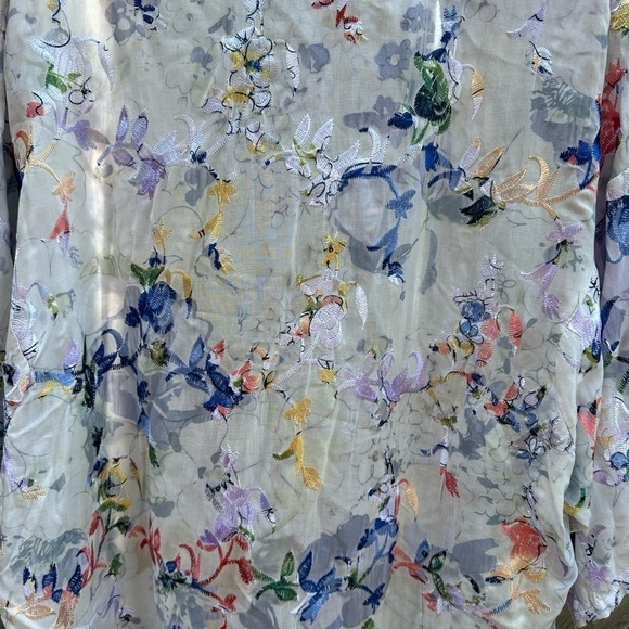 The Cove Boutique Boho Embroidered Floral Open Front Kimono Cardigan - Picture 7 of 8